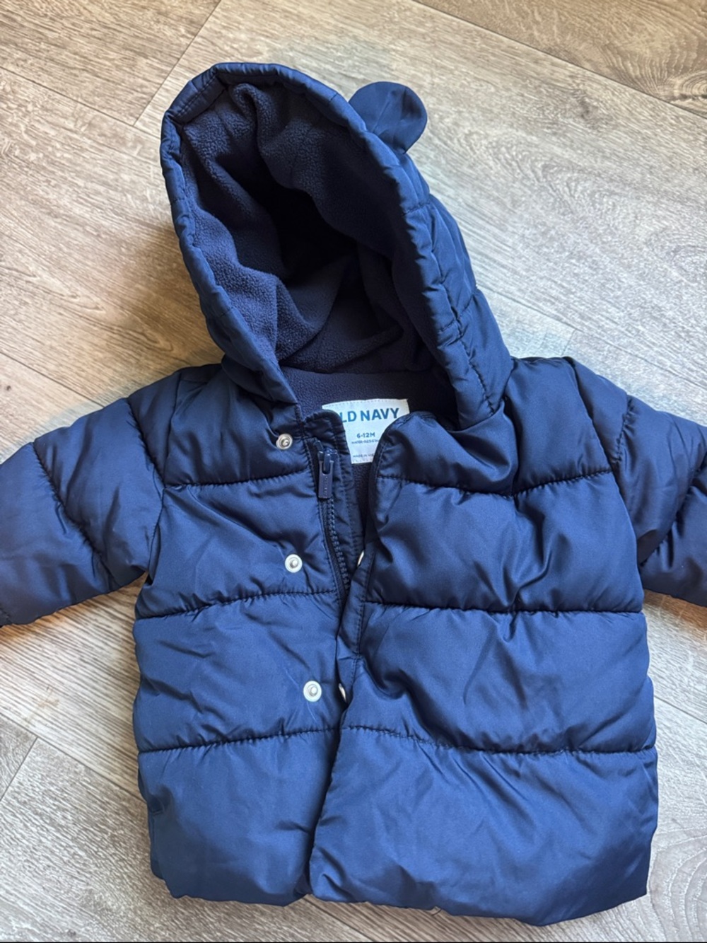 Old Navy Navy Hooded Puffer Coat